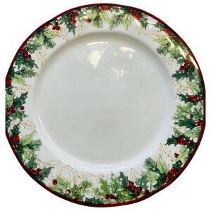 Southern Living Italy Christmas Red Berries Trim Earthenware 11" Set of 6